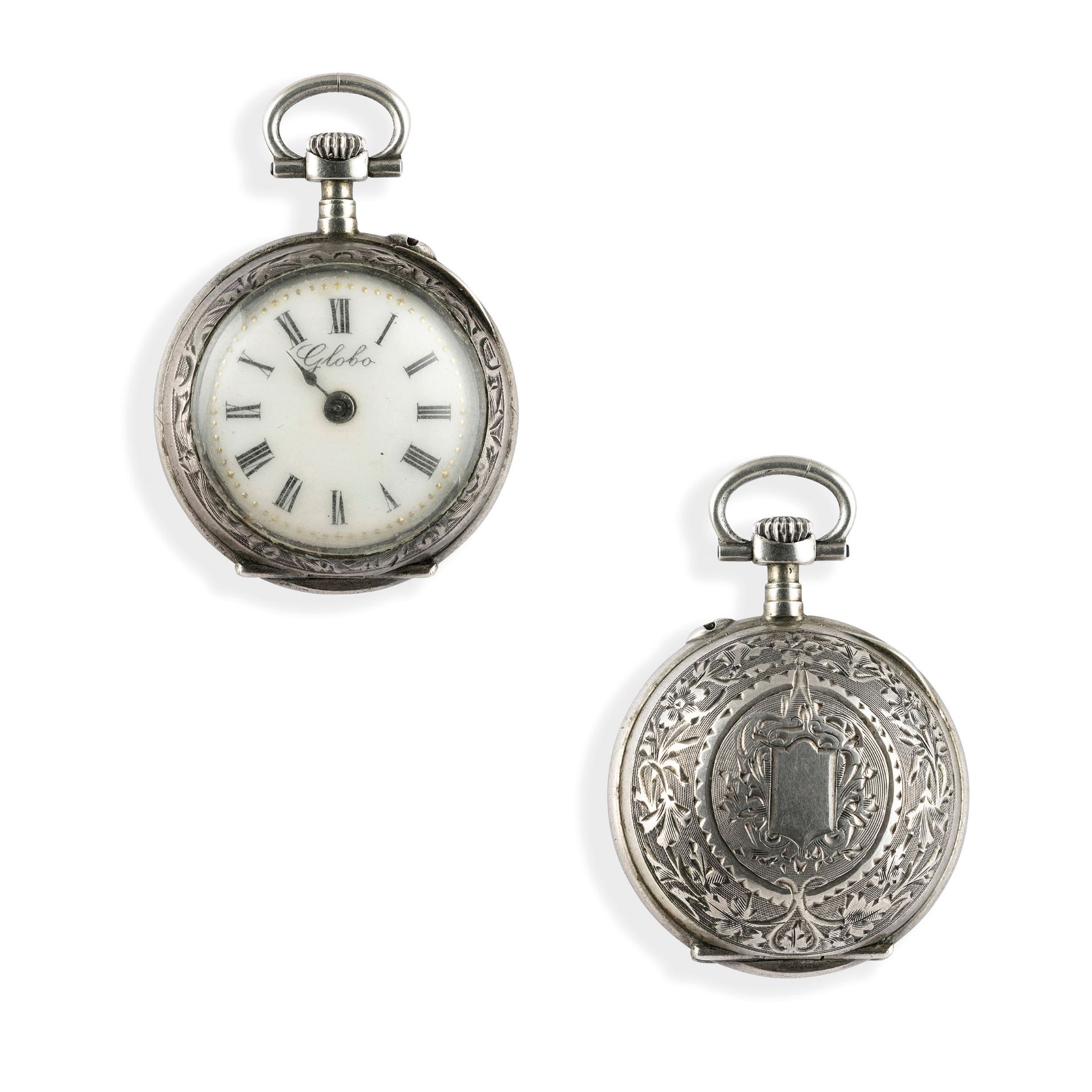 OROLOGIO DA COLLO CON LUNGHISSIMA CATENA IN ARGENTO, 1860 CIRCA - Image 5 of 5