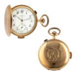 OROLOGIO SAVONETTE IN ORO, CRONOMETRO CON SUONERIA RIPETIZIONE QUARTI, SVIZZERA 1920 CIRCA