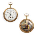 JEAN ROBERT SORET, OROLOGIO DA TASCA IN ORO CON SMALTI, SVIZZERA 1770 CIRCA