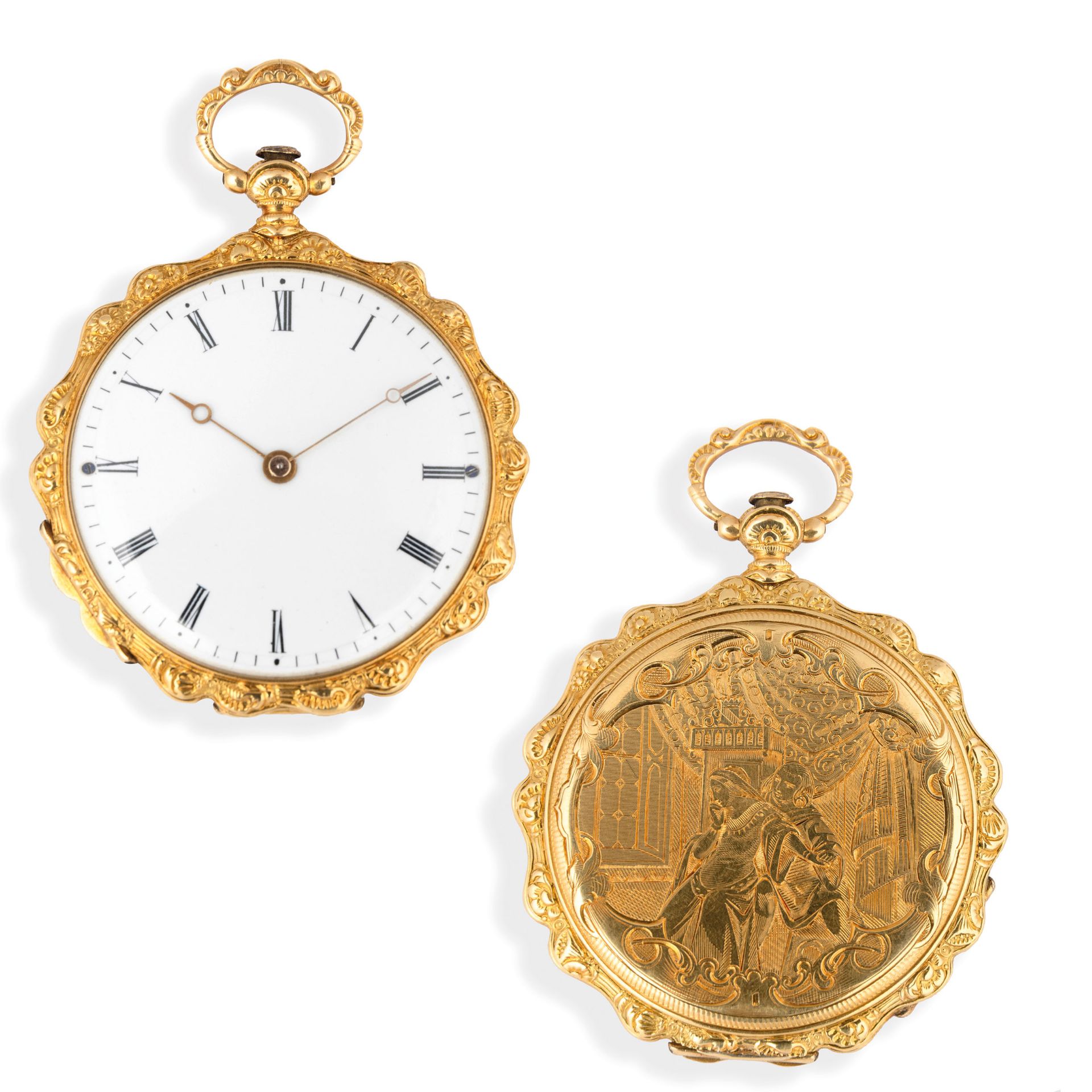 ECORT, OROLOGIO DA COLLO EXTRAPIATTO, GINEVRA 1850 CIRCA