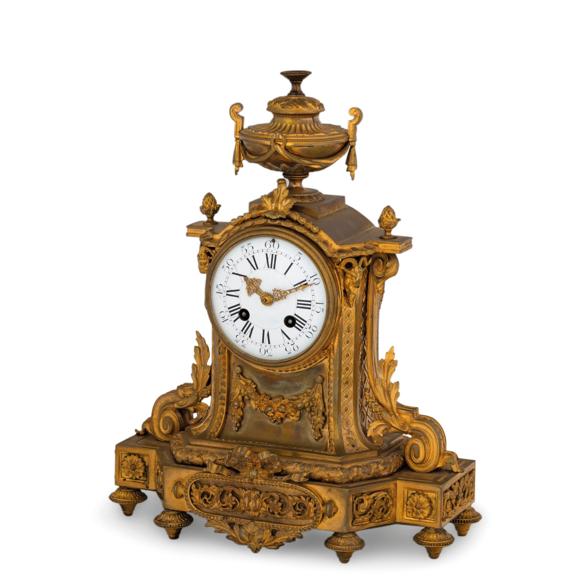 OROLOGIO A PENDOLO IN BRONZO DORATO DI GUSTO NEOCLASSICO, FRANCIA 1860 CIRCA - Bild 2 aus 4