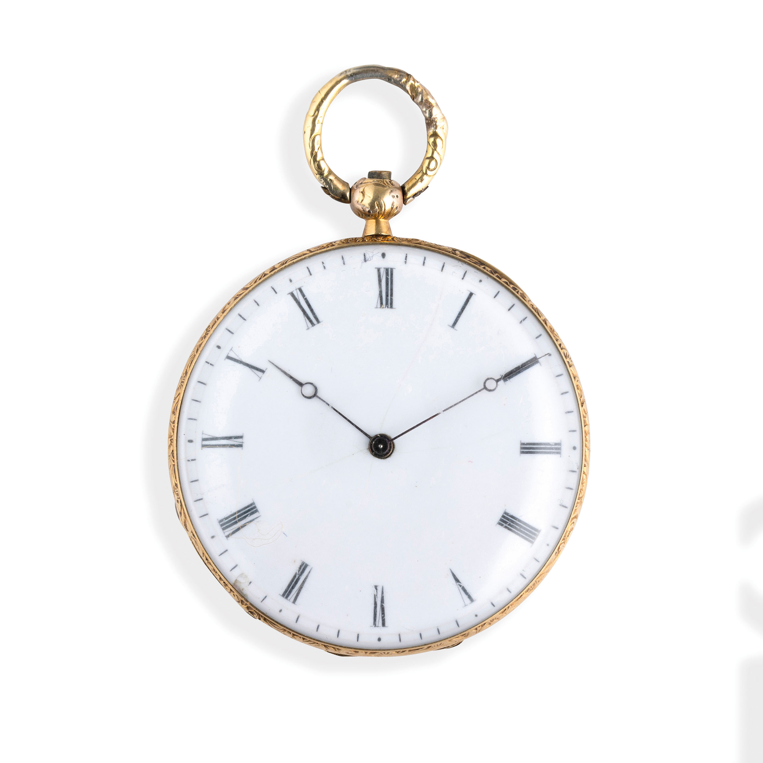 MOYNIER & FILS, OROLOGIO DA TASCA IN ORO, CON FONDO CESELLATO, SVIZZERA 1840 CIRCA - Image 2 of 5