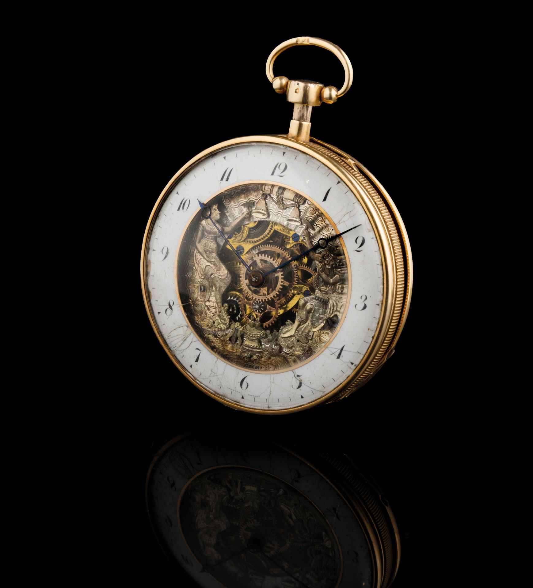 VAUCHER FRERES, OROLOGIO DA TASCA IN ORO CON JACQUEMART E SUONERIA ORE E QUARTI, SVIZZERA 1820 CIRCA - Bild 5 aus 5