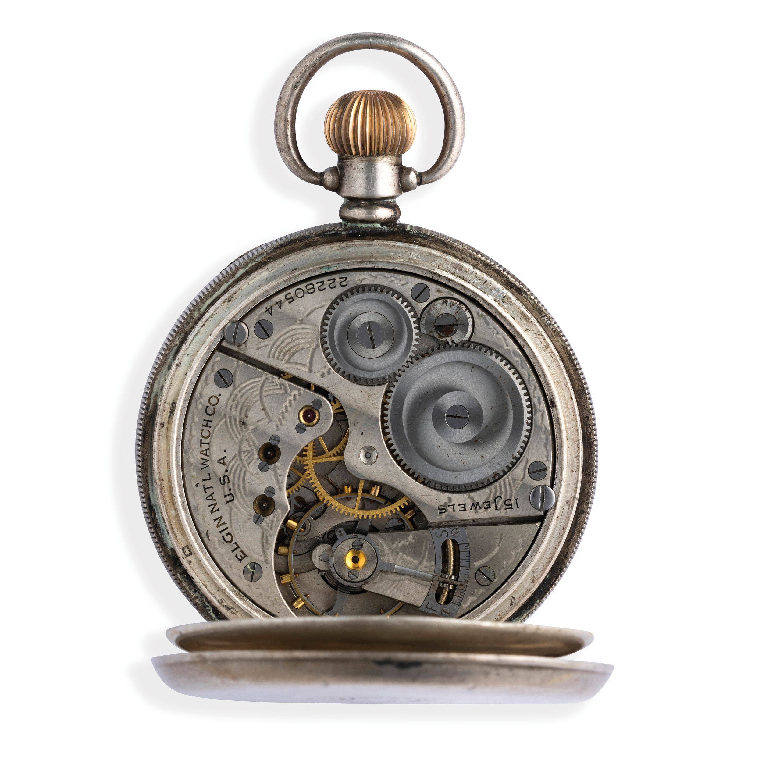 ELGIN, OROLOGIO MASSONICO CON CASSA IN ARGENTO, USA-INGHILTERRA 1920 - Image 4 of 4