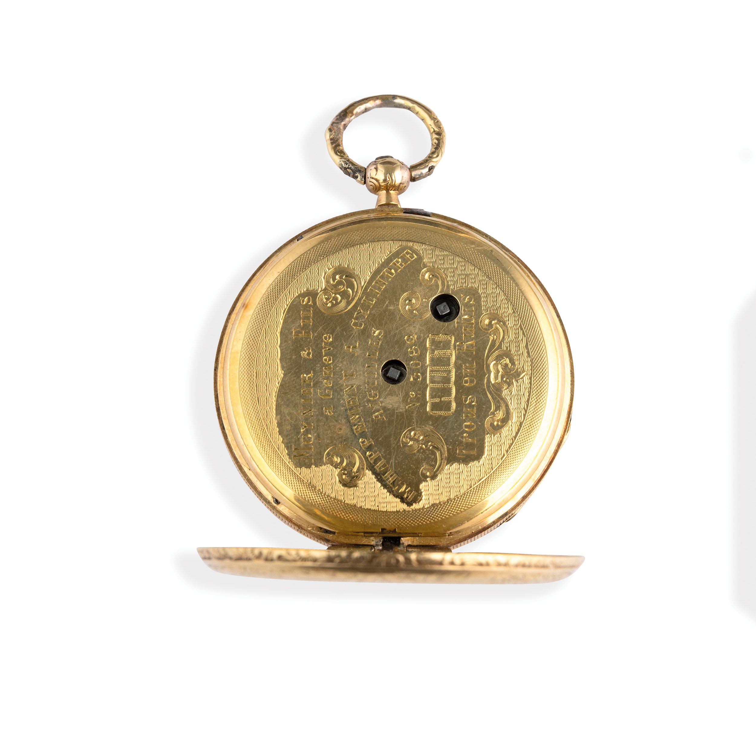 MOYNIER & FILS, OROLOGIO DA TASCA IN ORO, CON FONDO CESELLATO, SVIZZERA 1840 CIRCA - Image 5 of 5