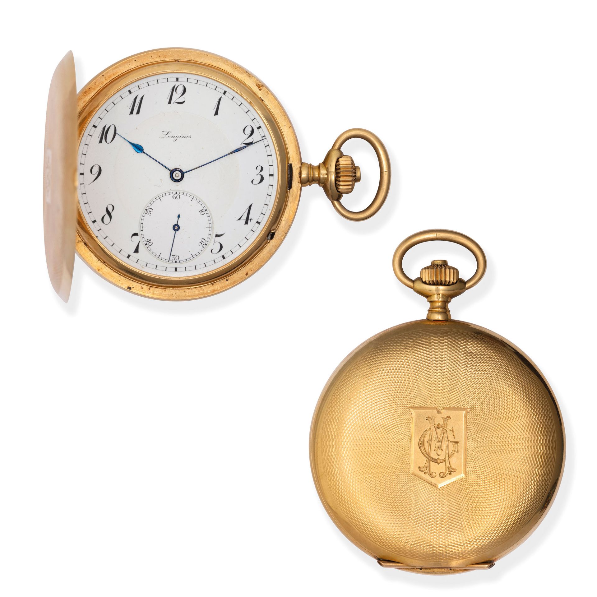 LONGINES, OROLOGIO DA TASCA SAVONETTE, IN ORO GIALLO, SVIZZERA 1909