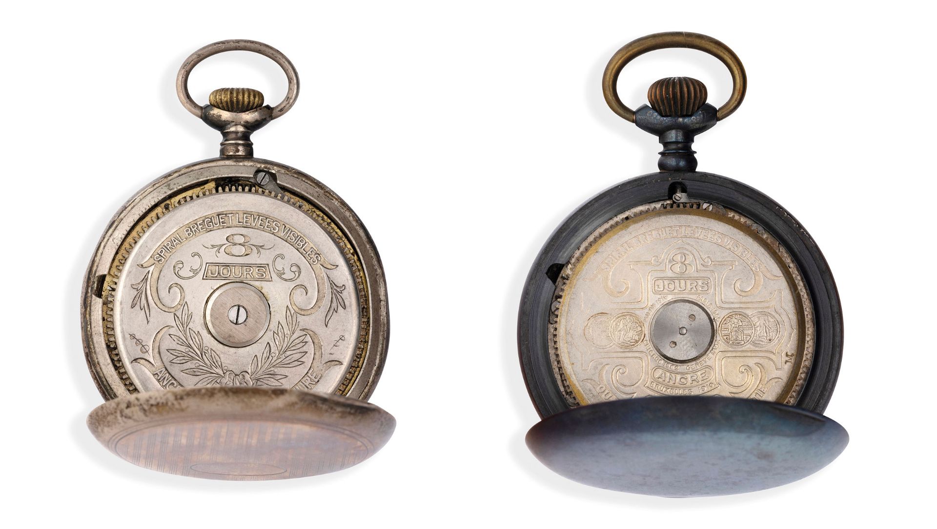 LOTTO COMPOSTO DA DUE OROLOGI DA TASCA 8 GIORNI, SVIZZERA 1900 CIRCA - Image 3 of 3