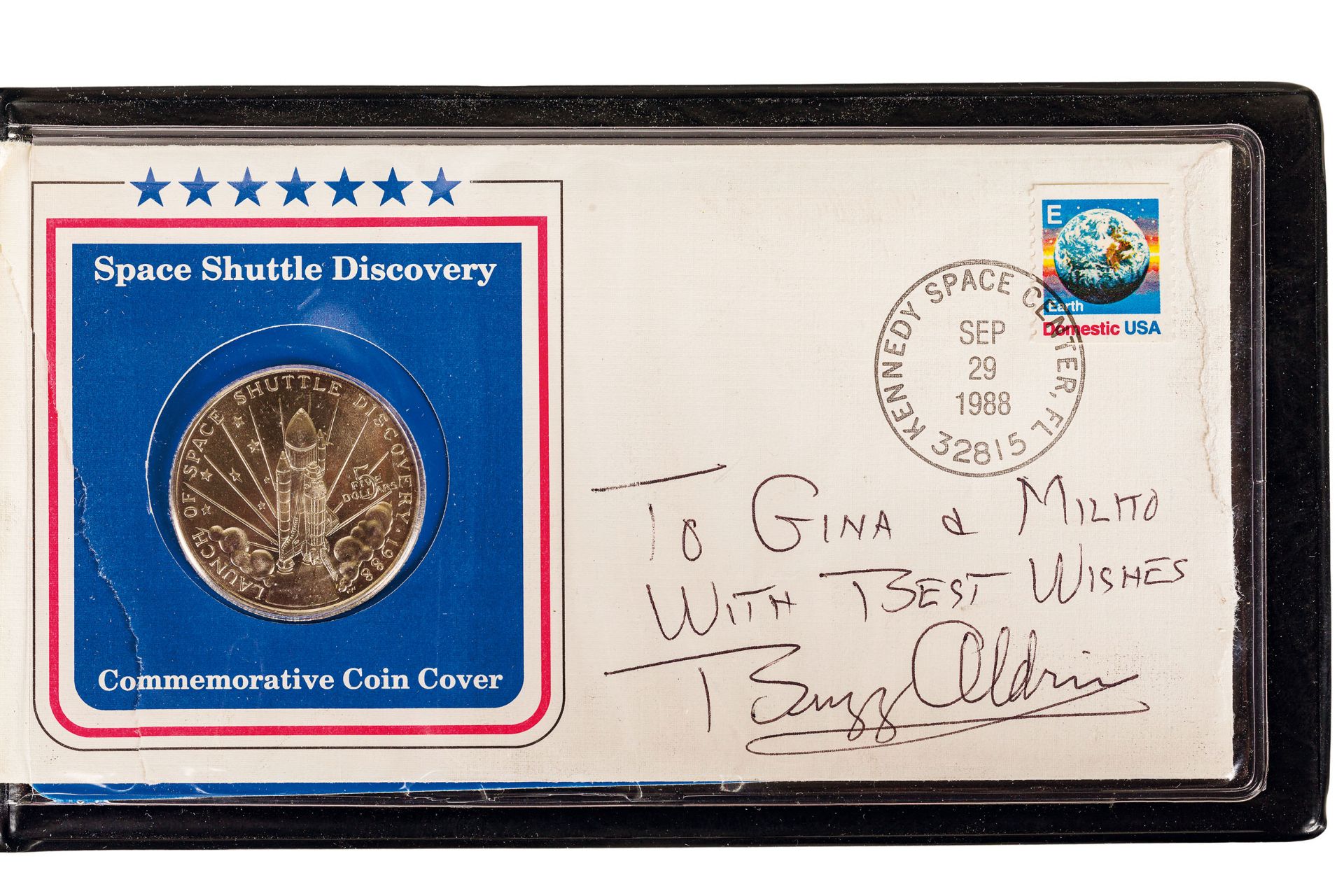 SPACE SHUTTLE DISCOVERY COMMEMORATIVE COIN COVER, KENNEDY SPACE CENTER, 1988 - Image 3 of 5