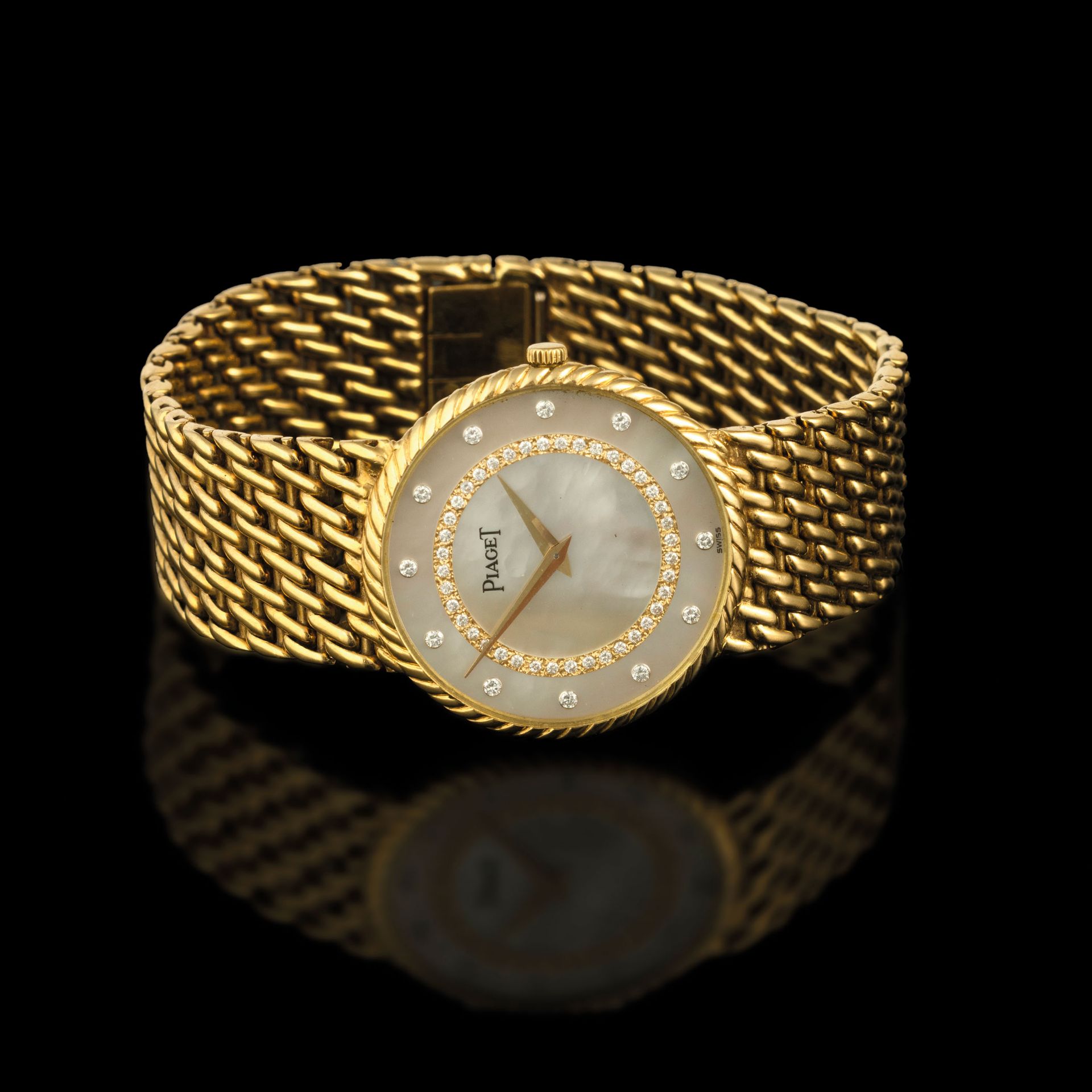 PIAGET, OROLOGIO DA POLSO DA DONNA IN ORO 18K E DIAMANTI, SVIZZERA 1980 CIRCA - Image 2 of 2