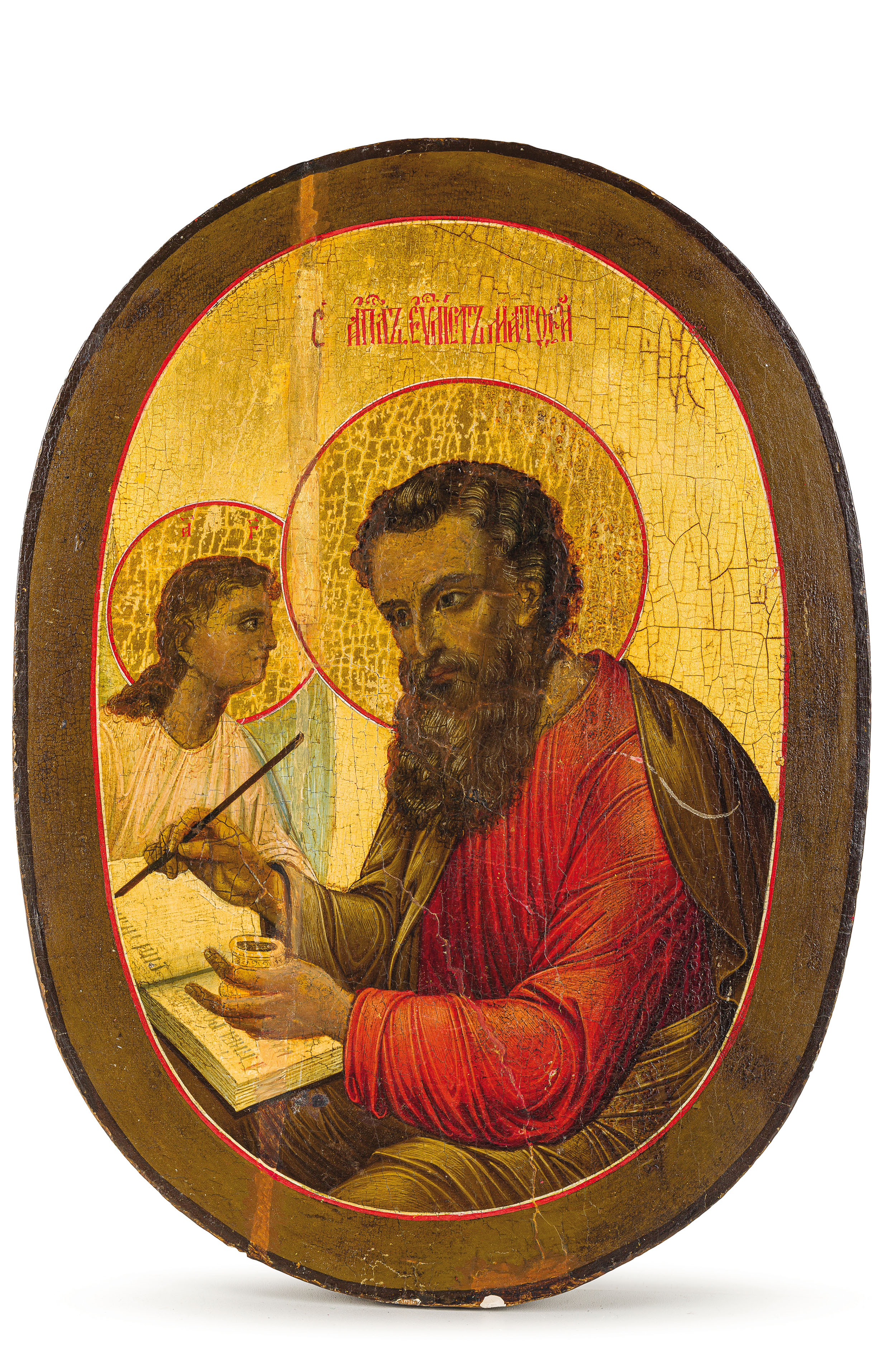 ICONA RAFFIGURANTE L'EVANGELISTA MATTEO, RUSSIA, XIX SECOLO