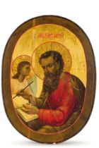 ICONA RAFFIGURANTE L'EVANGELISTA MATTEO, RUSSIA, XIX SECOLO