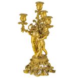 COPPIA DI CANDELABRI IN BRONZO DORATO, FRANCIA, XIX SECOLO