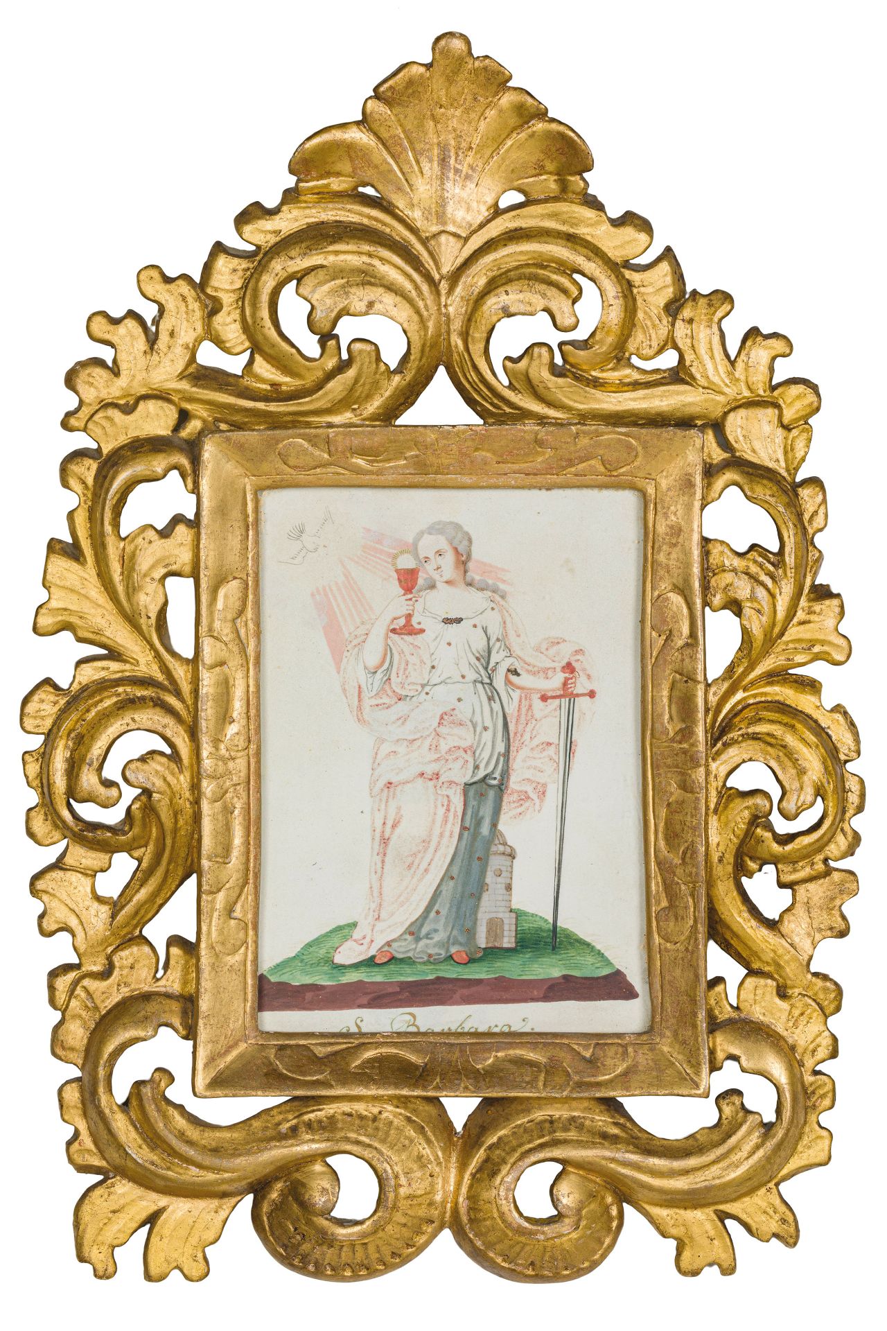 COPPIA DI PICCOLE CORNICI IN LEGNO INTAGLIATO E DORATO, XVIII-XIX SECOLO