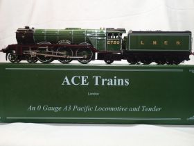 Ace Trains O gauge A3 class, Papyrus, 2750, LNER Green, one of two produced with banjo dome, with