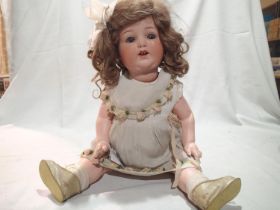 Armand Marseille bisque headed doll, No 990. UK P&P Group 1 (£16+VAT for the first lot and £2+VAT