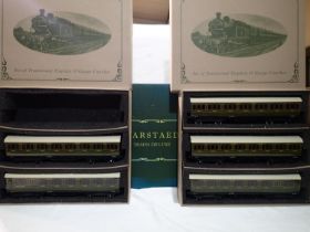 Darstaed O gauge, set of five Southern Region coaches, all with lights and interiors, in near mint