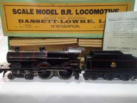 Bassett Lowke O gauge compound 41109, Black, Early Crest, electric three rail, in very good