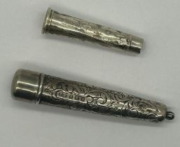 Hallmarked silver cigarette holder in a hallmarked silver case, Birmingham assay, 7g. UK P&P Group 1