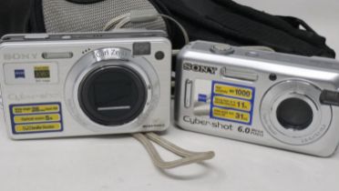 Sony Cybershot DSC-W170 and a DSC-S600 example (2). UK P&P Group 2 (£20+VAT for the first lot and £