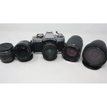 Minolta XGM camera and mixed lenses. Not available for in-house P&P