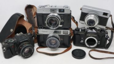 Mixed cameras to include Pentax, Canon and Konica. Not available for in-house P&P