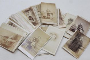 Approximately sixty Victorian Cartes De Visite. UK P&P Group 2 (£20+VAT for the first lot and £4+VAT
