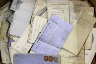 Mixed ephemera including letters and invoices, Victorian and later. Not available for in-house P&P