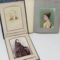 Victorian photograph album, and a 1905-1920 autograph album with good painted contents. UK P&P Group