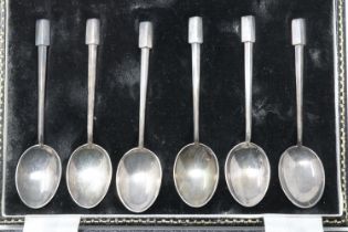 Set of six hallmarked silver teaspoons, Birmingham assay, 51g, cased. UK P&P Group 1 (£16+VAT for