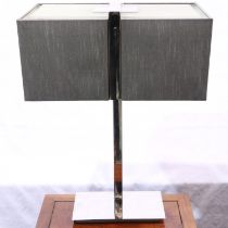 Fink EZ-Harmony chrome table lamp with shade, model 165030, H: 60 cm (European plug). Not
