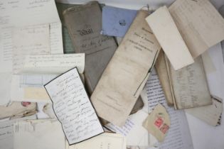 Quantity of mixed ephemera to include letters, invoices, early Victorian and later. Not available