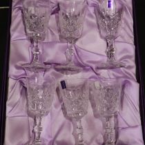 Set of six Edinburgh Crystal wine glasses, boxed. UK P&P Group 3 (£30+VAT for the first lot and £8+