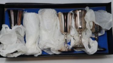 Set of six silver plated goblets by Charles Plate, boxed. UK P&P Group 2 (£20+VAT for the first