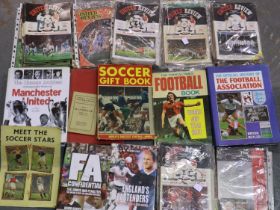 Collection of football books and programmes including Manchester United. Not available for in-