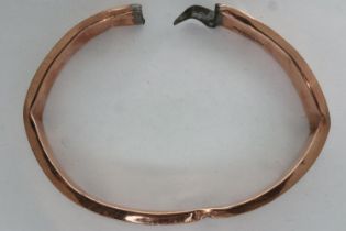 9ct rose gold bangle, damaged and cut, 14.5g. UK P&P Group 0 (£6+VAT for the first lot and £1+VAT