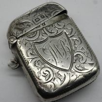 Hallmarked silver vesta case, Birmingham assay, 21g. UK P&P Group 1 (£16+VAT for the first lot