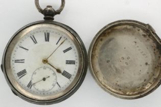 925 silver cased pocket watch with import mark, for restoration. UK P&P Group 1 (£16+VAT for the