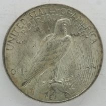 1923 American silver peace dollar, nUNC. UK P&P Group 0 (£6+VAT for the first lot and £1+VAT for