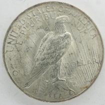 1923 American silver peace dollar. UK P&P Group 0 (£6+VAT for the first lot and £1+VAT for