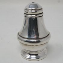 Hallmarked silver salt shaker, Birmingham assay, H: 50 mm, 12g. UK P&P Group 1 (£16+VAT for the