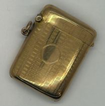 9ct gold vesta case with jump ring, maker F&S, 25.8g. UK P&P Group 1 (£16+VAT for the first lot