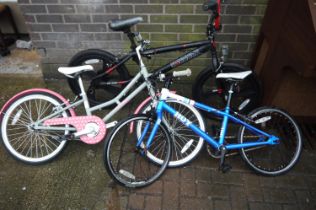 Three child's bikes including a BMX. Not available for in-house P&P