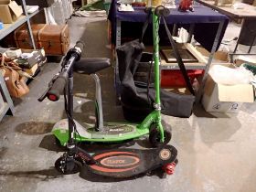 Two Razor scooters, no chargers. Not available for in-house P&P