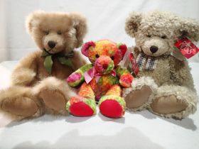Three Russ Bears; Tennyson, Barrington and Confetti, all in excellent condition with labels. UK P&
