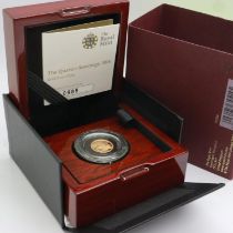 2016 gold proof quarter sovereign, Royal Mint, boxed with CoA. UK P&P Group 1 (£16+VAT for the first