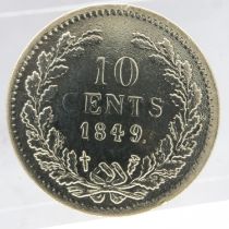 1849 silver 10 Cents - Netherlands - gVF grade, UK P&P Group 0 (£6+VAT for the first lot and £1+