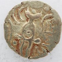 Late Kushan period 6th century pale gold stater of Prapaditya II, D: 20 mm, 7.6g. P&P Group 0 (£6+