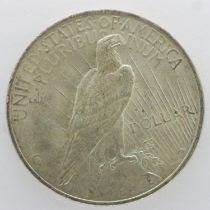1922 American silver peace dollar, nUNC. UK P&P Group 0 (£6+VAT for the first lot and £1+VAT for