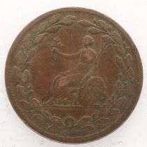 1813 British Copper Company halfpenny token. UK P&P Group 0 (£6+VAT for the first lot and £1+VAT for