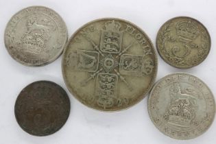 Five silver coins of George V, to 1920. UK P&P Group 0 (£6+VAT for the first lot and £1+VAT for